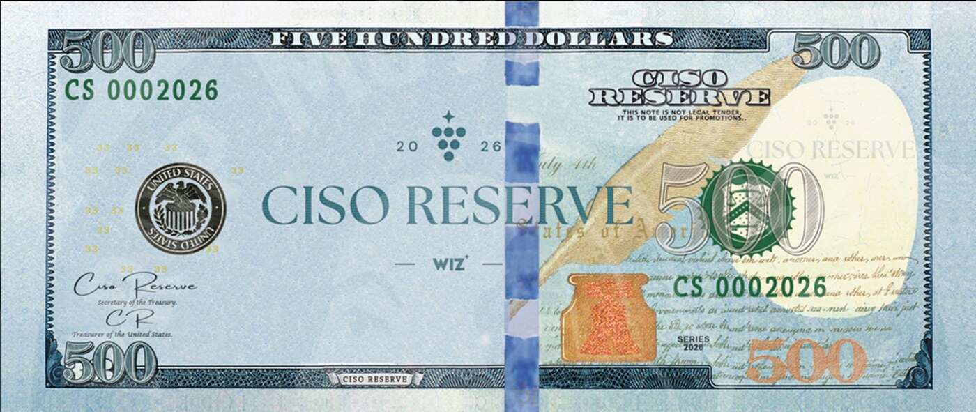 Front of custom CISO Reserve casino funny money
