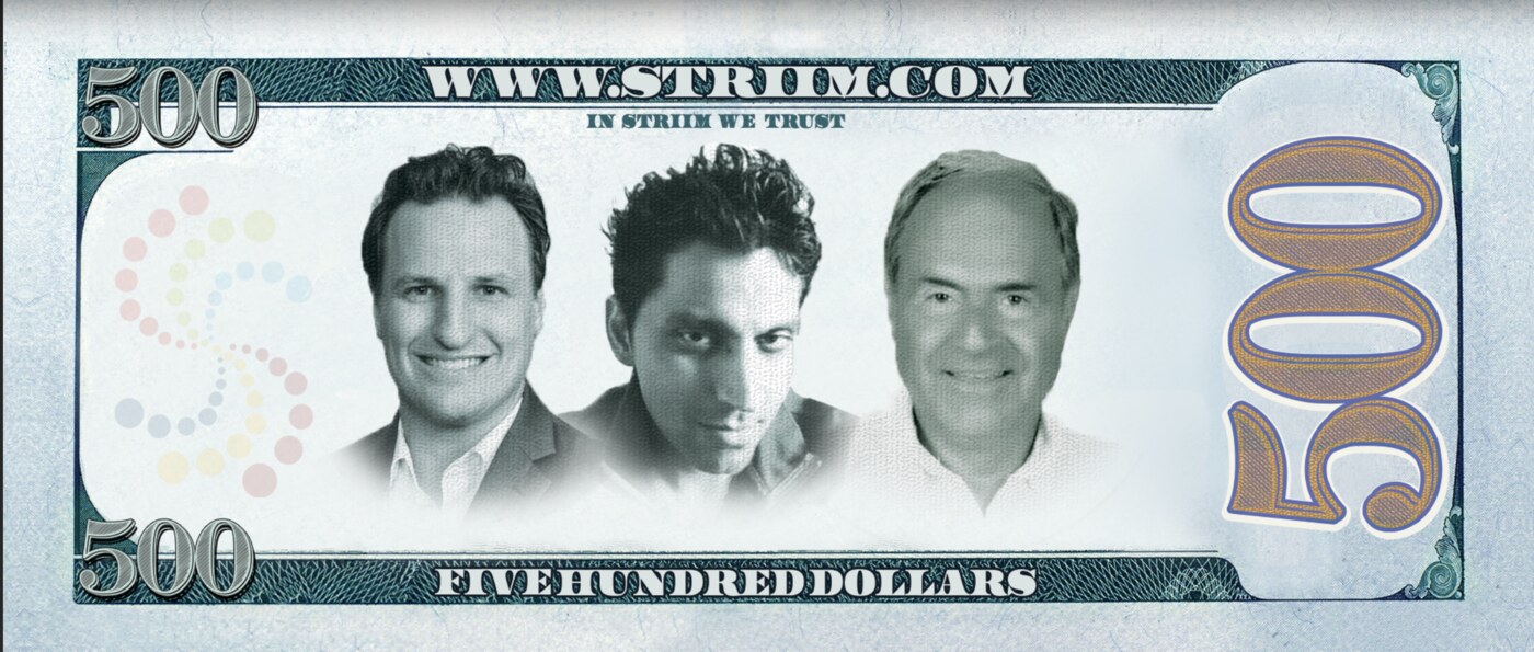 Custom Striim casino funny money featuring three people's faces