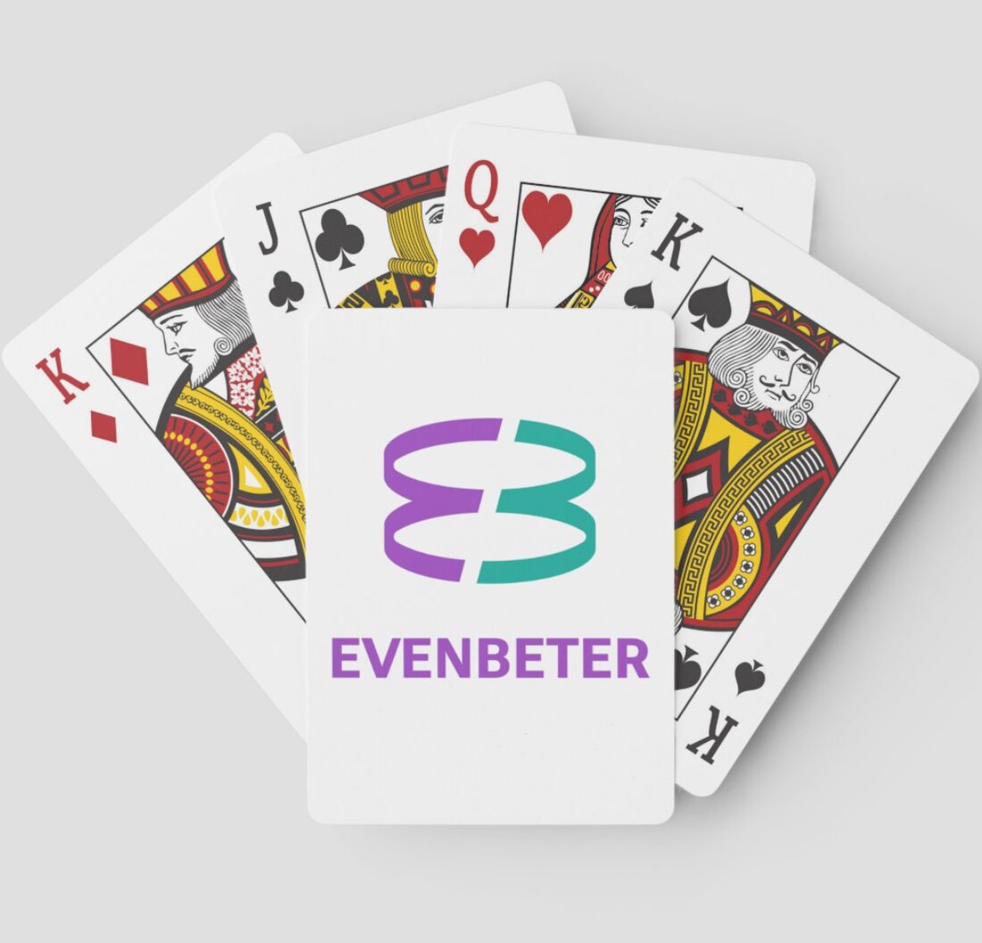 Custom EvenBetter playing cards with branded backs and standard faces