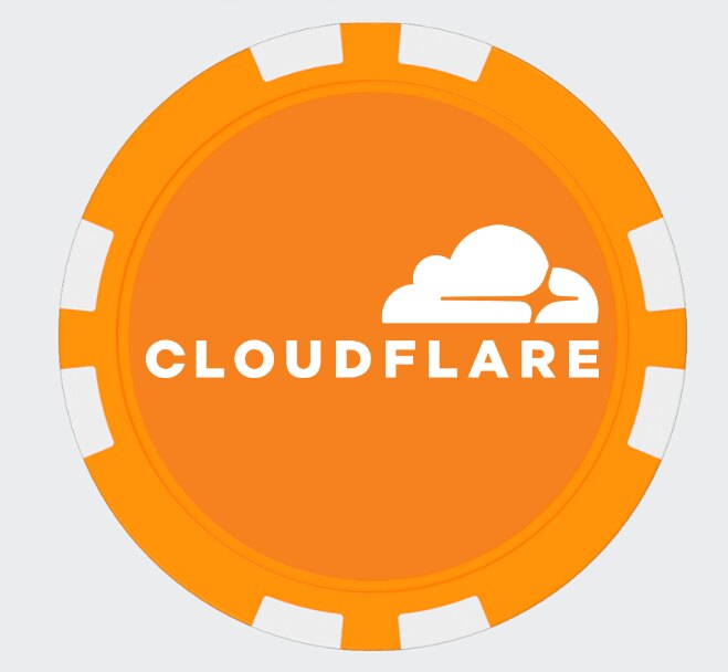 Custom Cloudflare roulette chip without a denomination