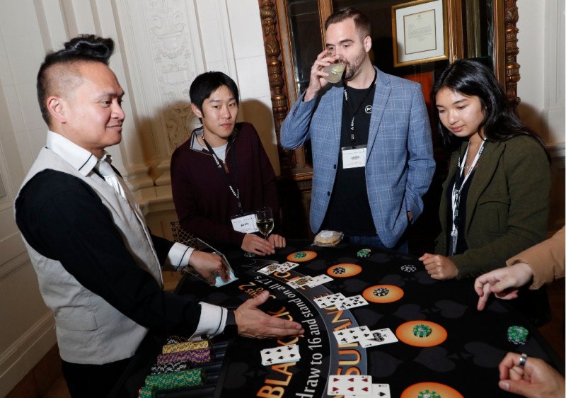 Blackjack table at a 21 Fun event