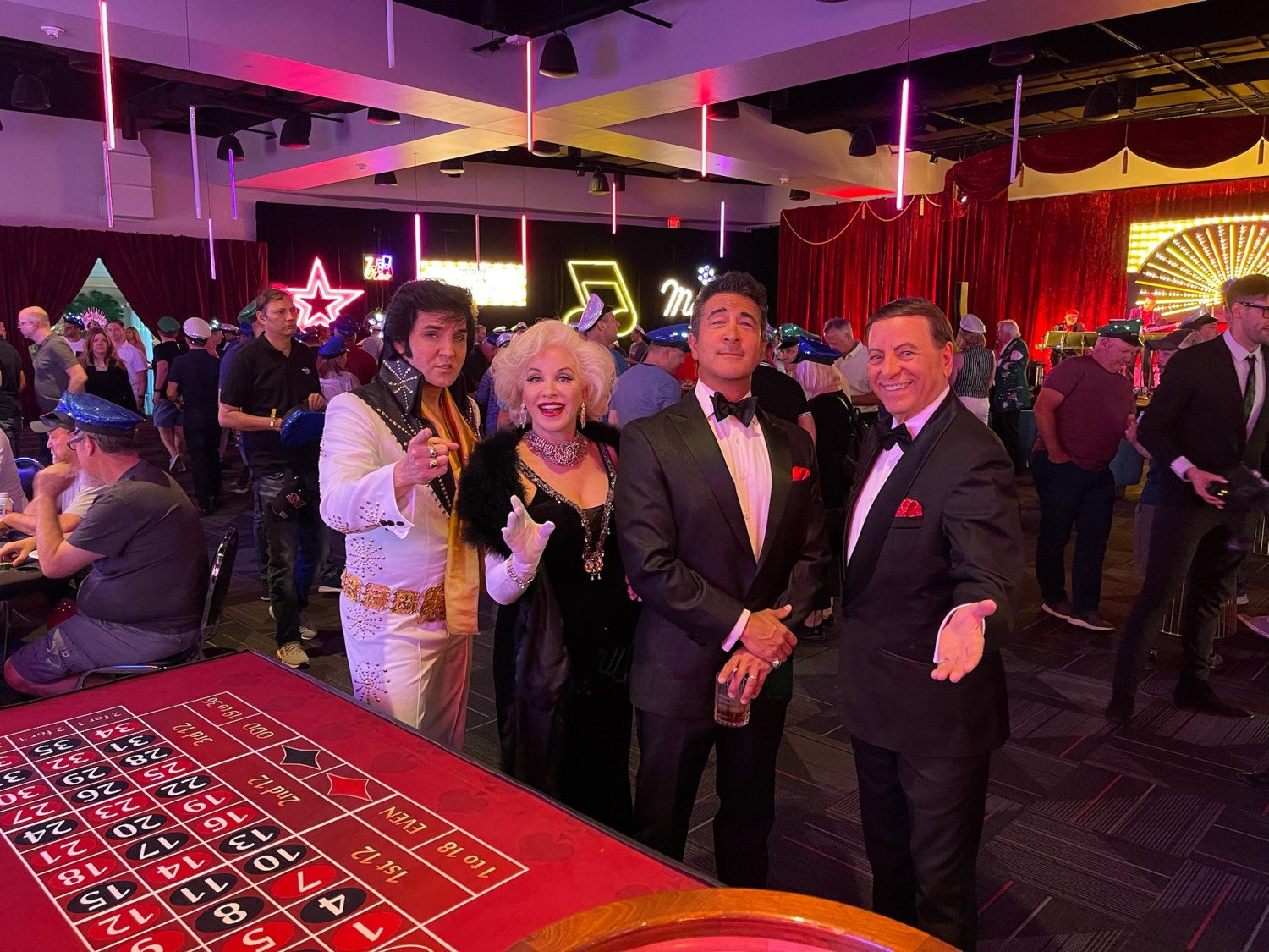 Guests enjoying roulette at a 21 Fun casino-themed event