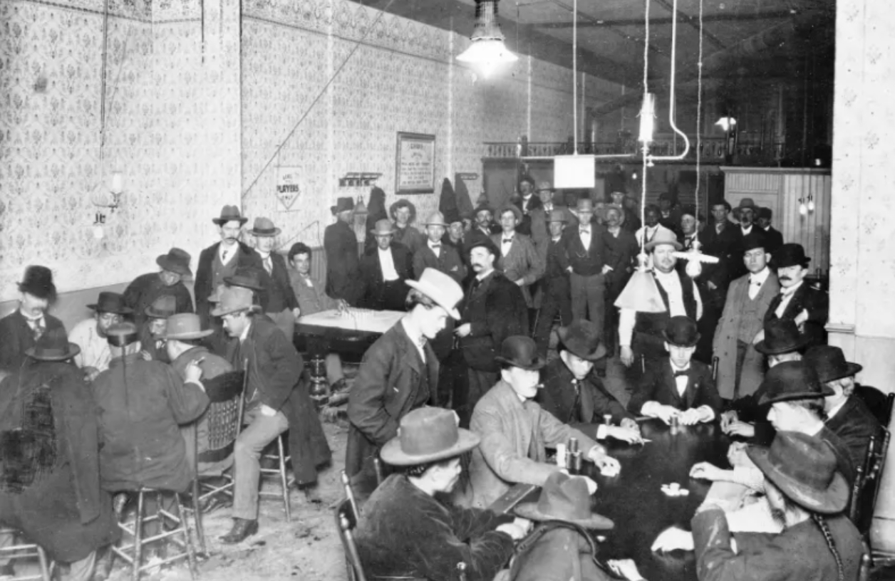 packed gold rush era poker cardroom los angeles california