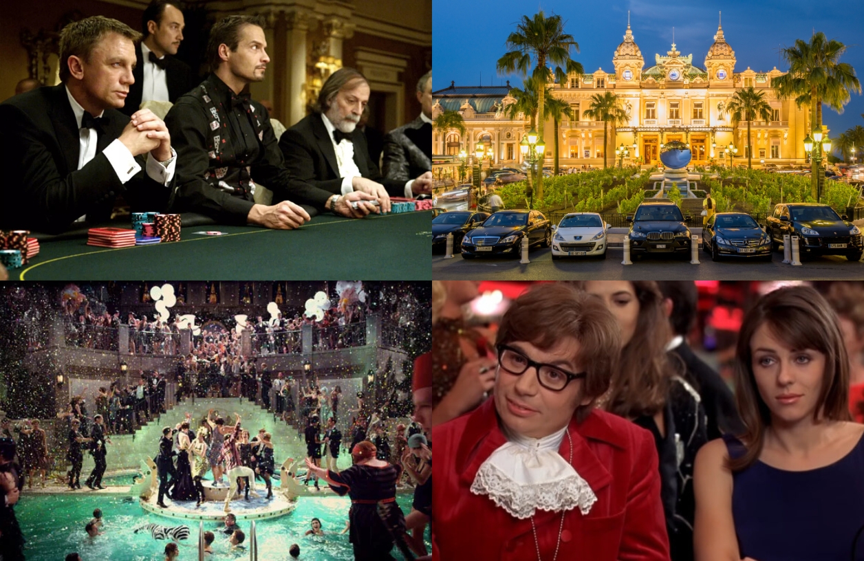 casino night party themes including casino royale, monte carlo, great gatsby, and austin powers