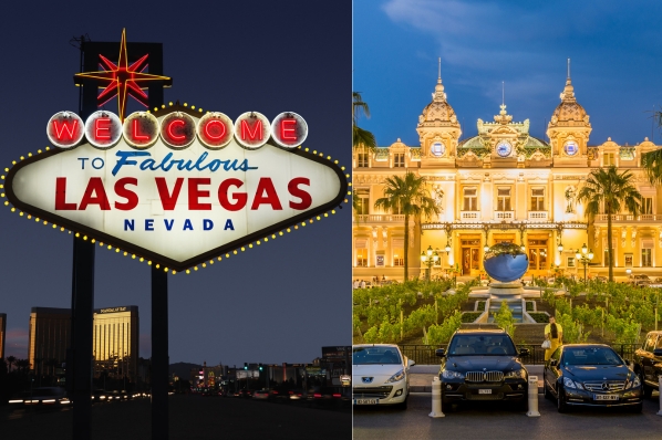 colors of the las vegas nevada sign versus monte carlo casino